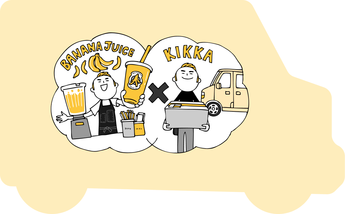 飲食店経営の副業として配送業務をする配達スタッフのイラスト